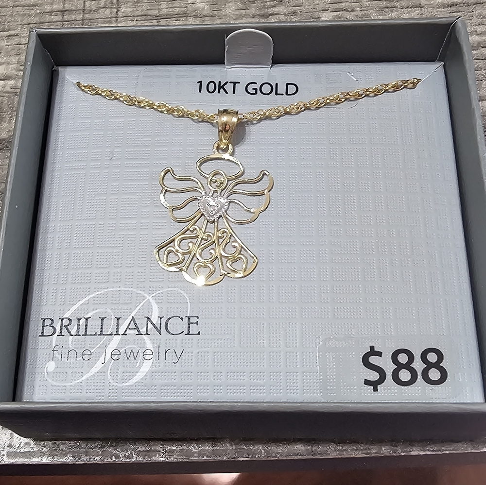 10KT Gold Filled Angel Pendant Necklace NIB